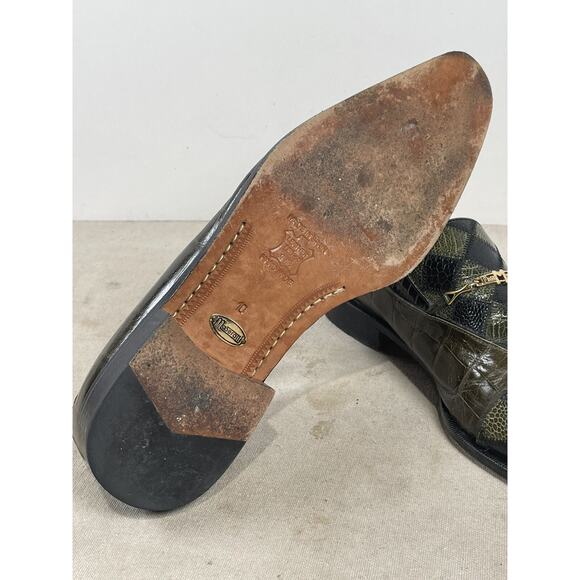 Masertti Shoes Gator Stich Checker Print Size 10 Dress Shoe No Box